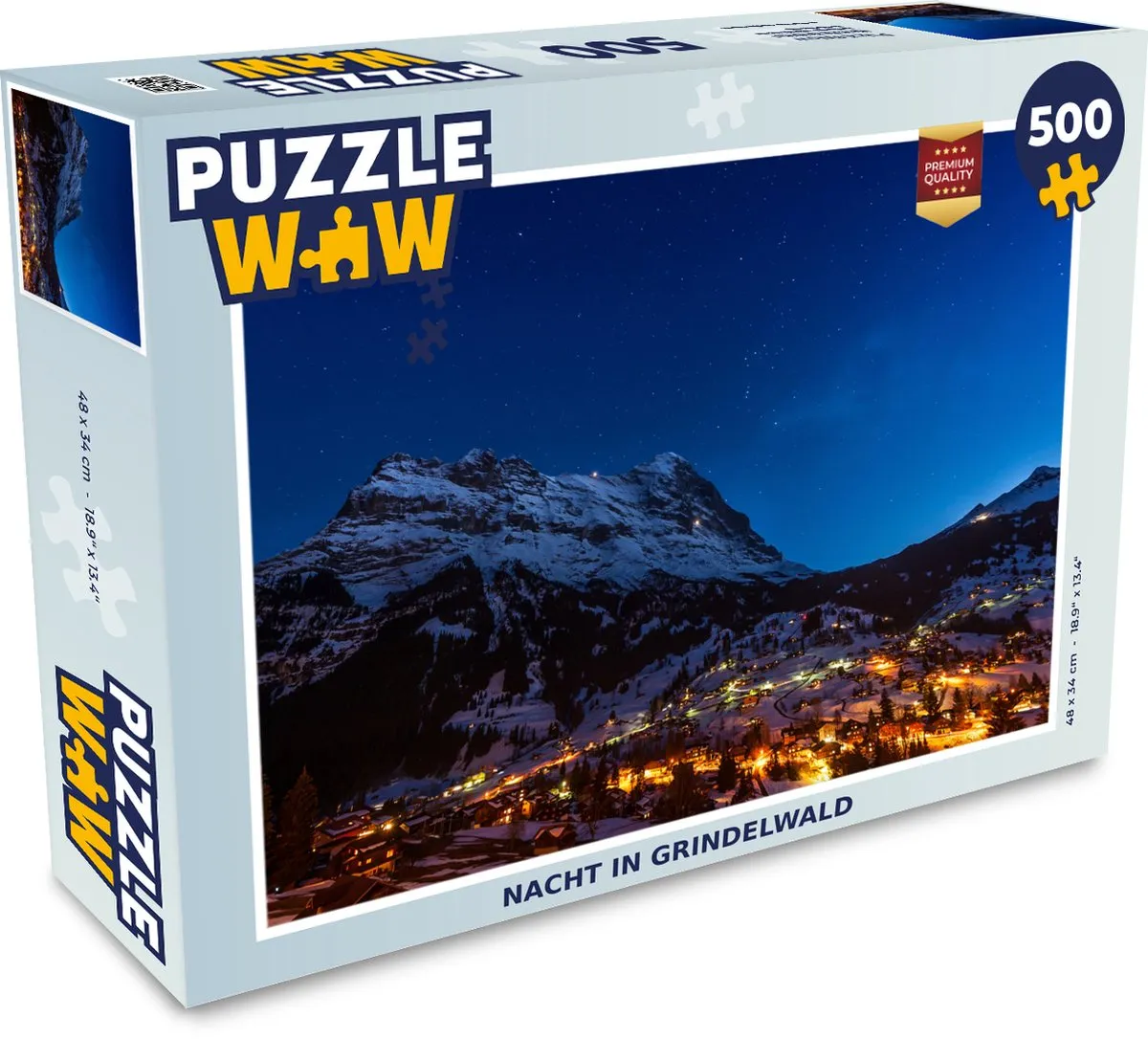 PuzzleWow Nacht in Grindelwald Legpuzzel 500 Stuks
