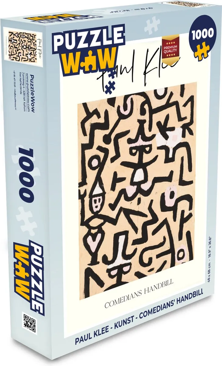 PuzzleWow Paul Klee Comedians' Handbill Legpuzzel 1000 Stuks