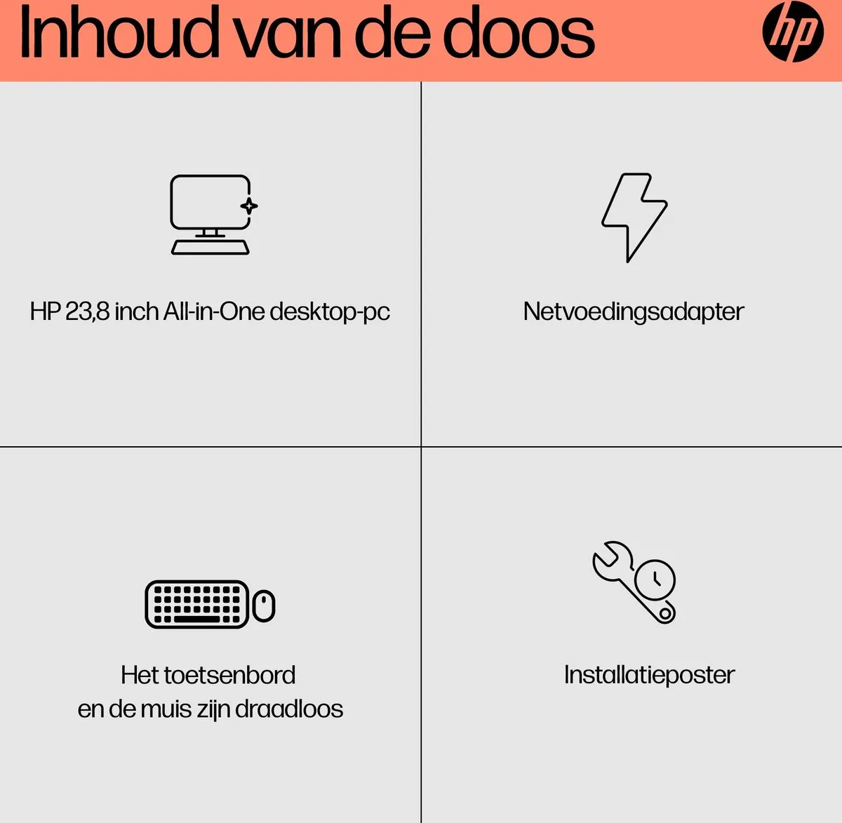 HP 24-cr0050nd All-in-One PC 23,8" - 512GB SSD - Zwart