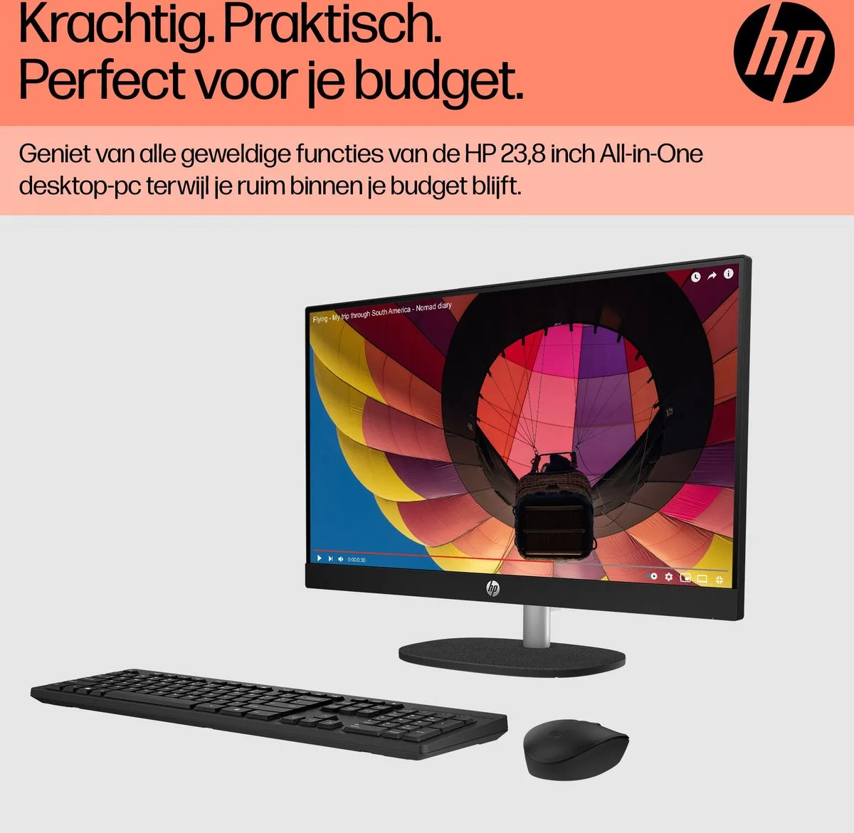 HP 24-cr0050nd All-in-One PC 23,8" - 512GB SSD - Zwart
