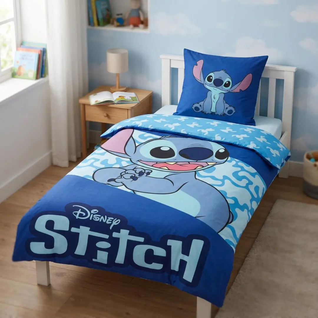Lilo & Stitch Dekbedovertrek Eenpersoons 140x200cm - Blauw - afbeelding 3 van 3