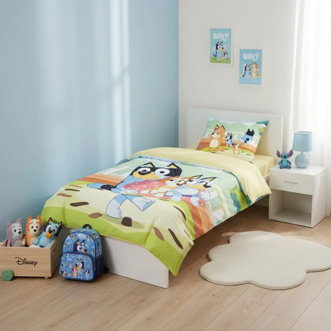 Bluey Dekbedovertrek Eenpersoons 140x200cm - Meerkleurig - afbeelding 2 van 2