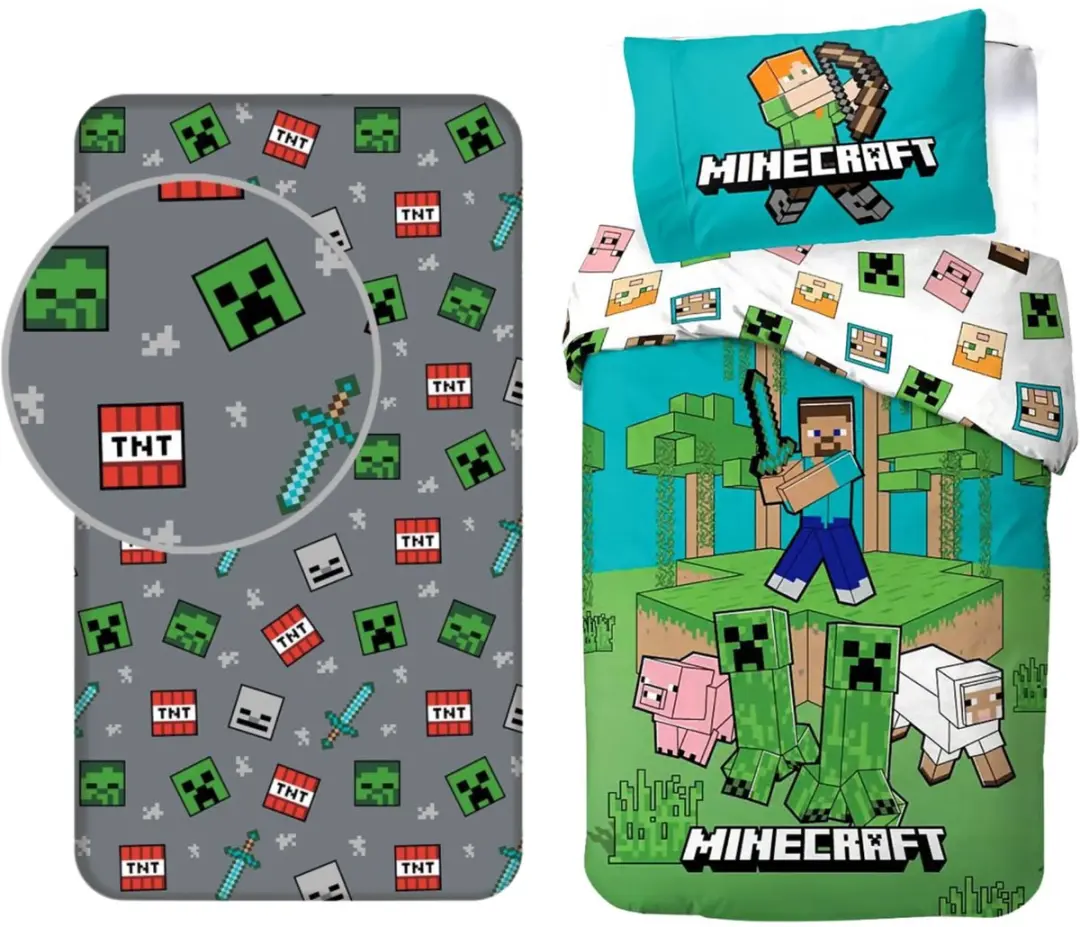 Minecraft Dekbedset Eenpersoons - afbeelding 2 van 4