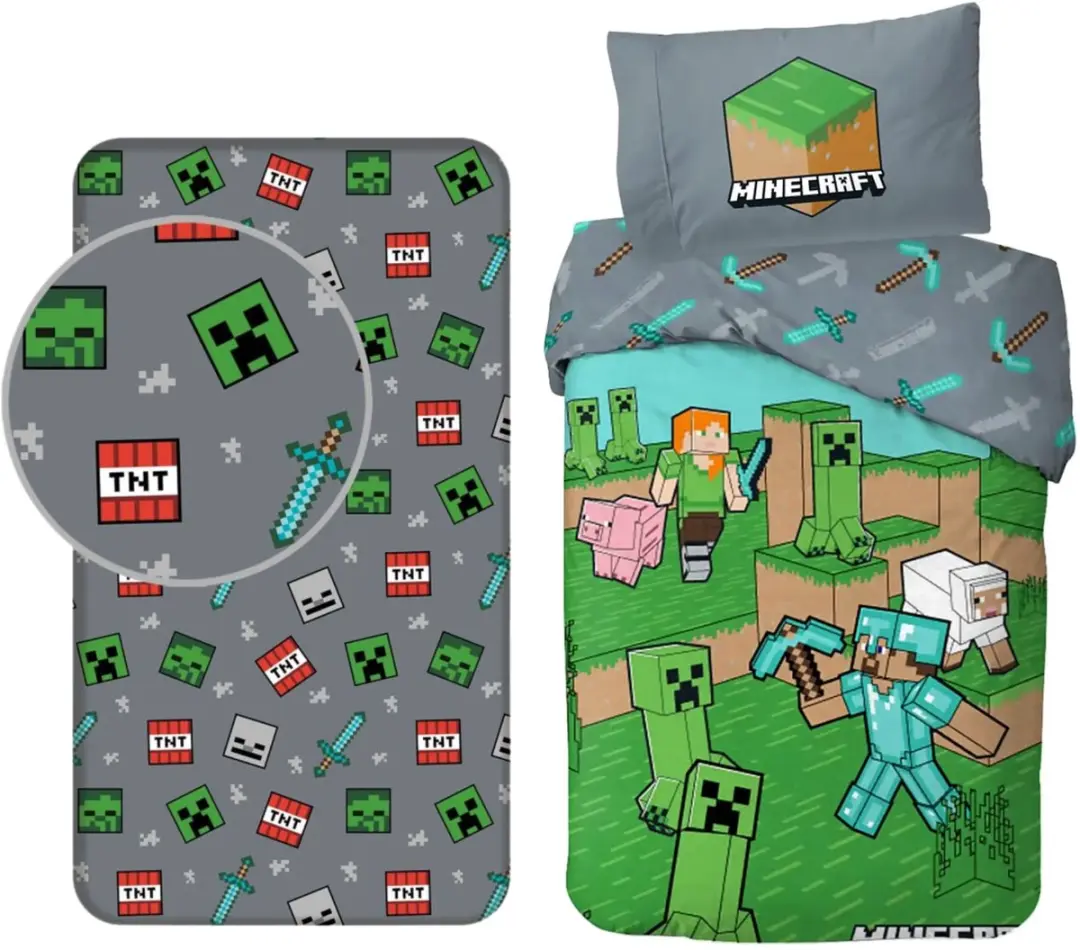 Minecraft Dekbedset Eenpersoons - afbeelding 3 van 4