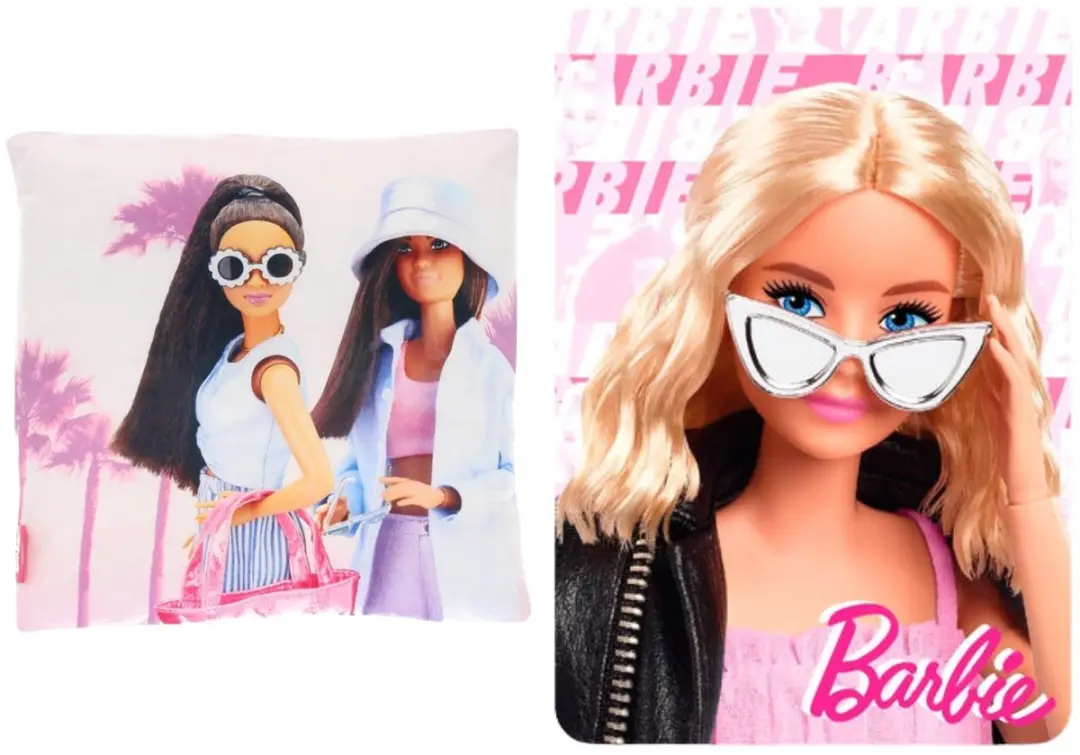 Barbie Slaapkamerset Roze - Kussen & Fleece Decken - afbeelding 2 van 5