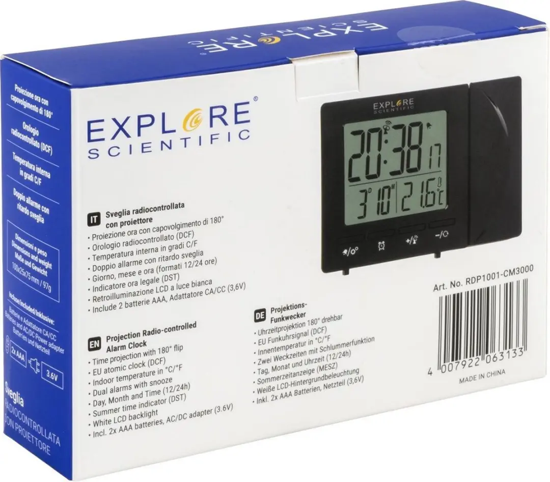 Bresser Explore Scientific RDP1001 Projectiewekker - Zwart - afbeelding 5 van 6