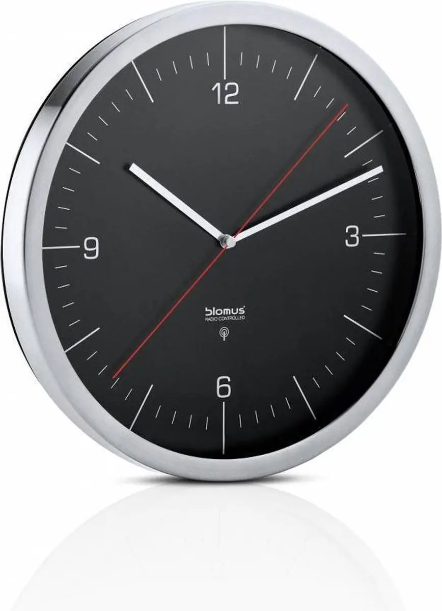 Blomus CRONO Radiogestuurde Wandklok 30.5cm - Zwart - afbeelding 2 van 2