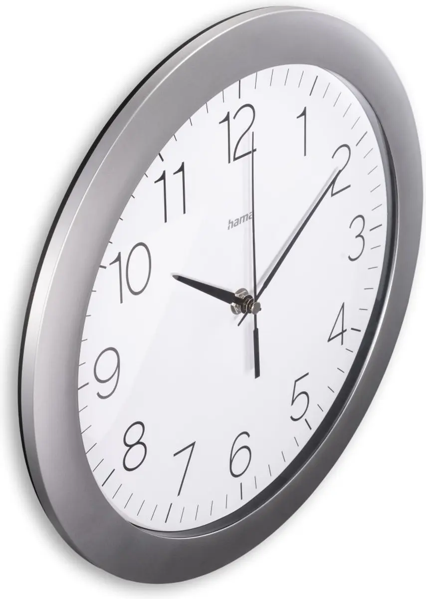 Hama Wandklok Tenerife Radiogestuurd 30cm - Zilver - afbeelding 2 van 4