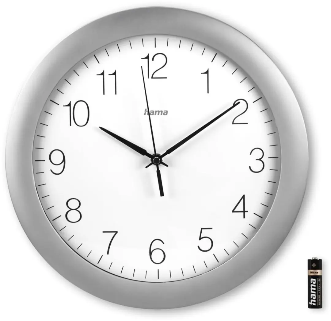 Hama Wandklok Tenerife Radiogestuurd 30cm - Zilver - afbeelding 4 van 4
