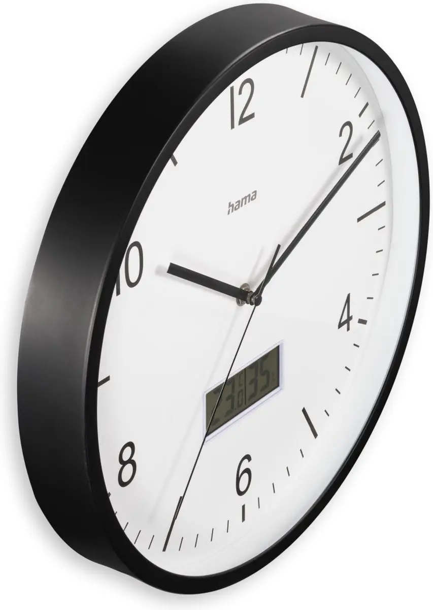 Hama Wandklok Lanzarote Radiogestuurd - 35cm Zwart - afbeelding 3 van 3