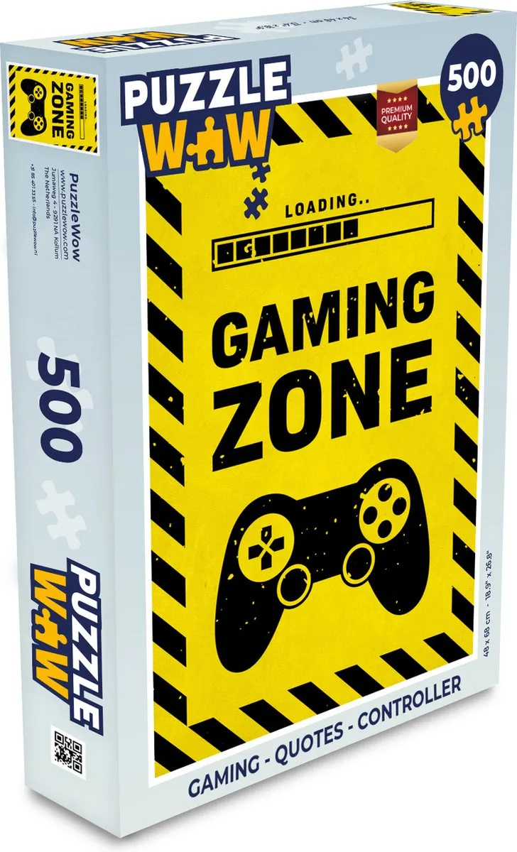 PuzzleWow Gaming Quotes Controller Legpuzzel 500 Stuks - Multicolor