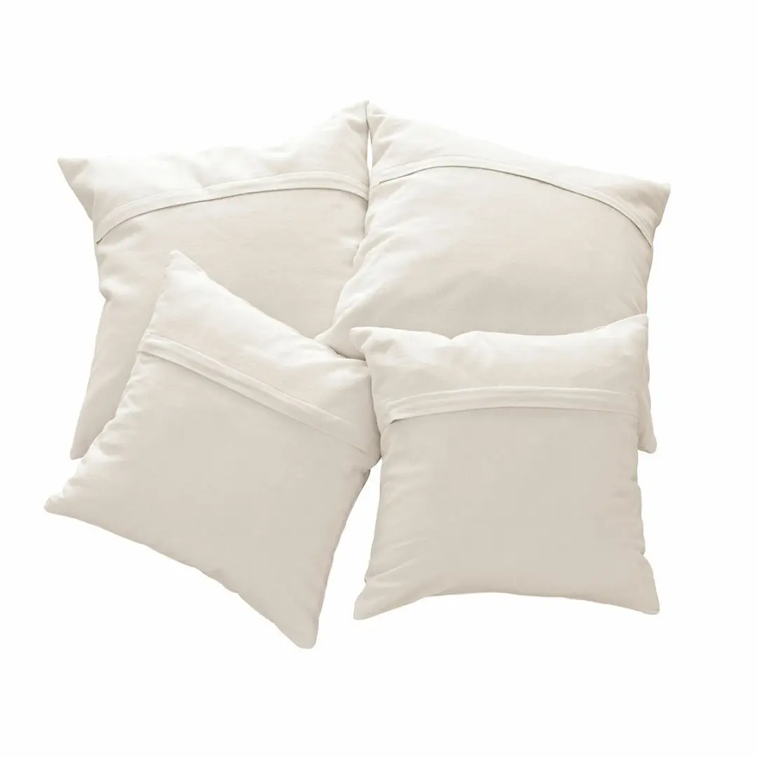 Loberon Kussenhoes Set 4 Stuks - Marly Crème/Groen - afbeelding 4 van 5