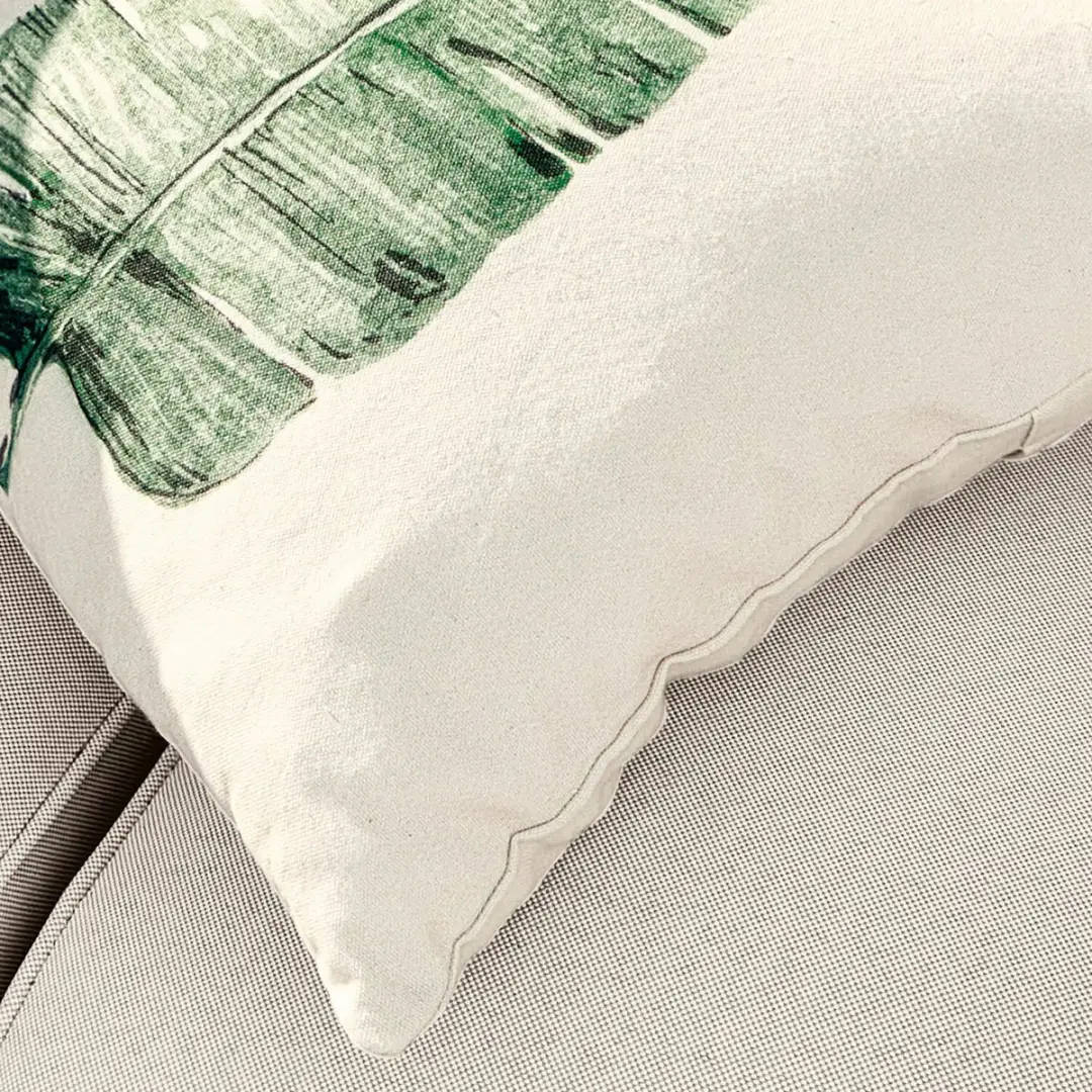 Loberon Kussenhoes Set 4 Stuks - Marly Crème/Groen - afbeelding 5 van 5