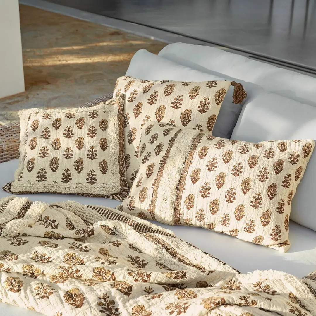 Loberon Arsalan Kussenhoes Set 3 Stuks - crème/bruin - afbeelding 2 van 4