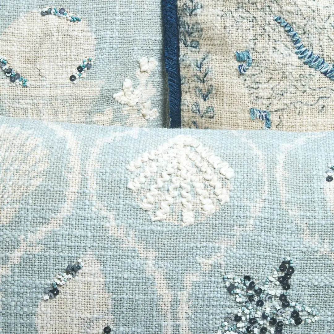 Loberon Kussenhoes set 3 Stuks - wit/blauw - afbeelding 2 van 6