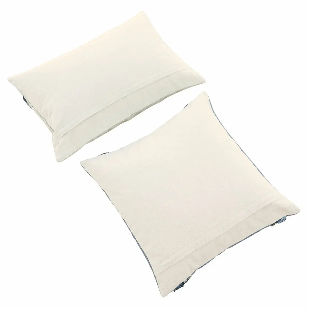 Loberon Kussenhoes Set 2 Stuks - Foix Blauw/Beige - afbeelding 3 van 4