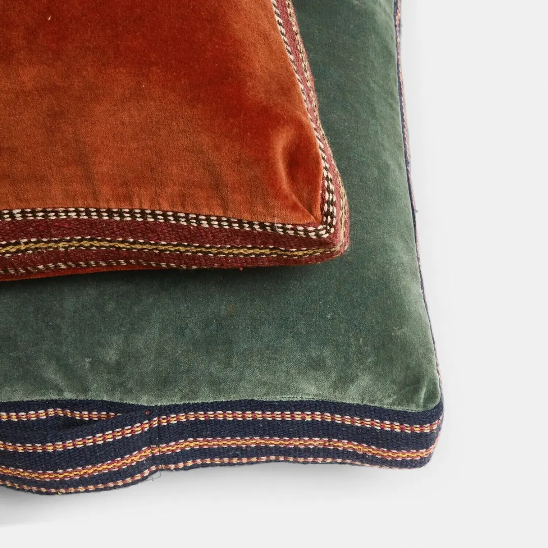 Loberon Kussenset 2-delig Olivienne Rood/ Groen - afbeelding 6 van 6