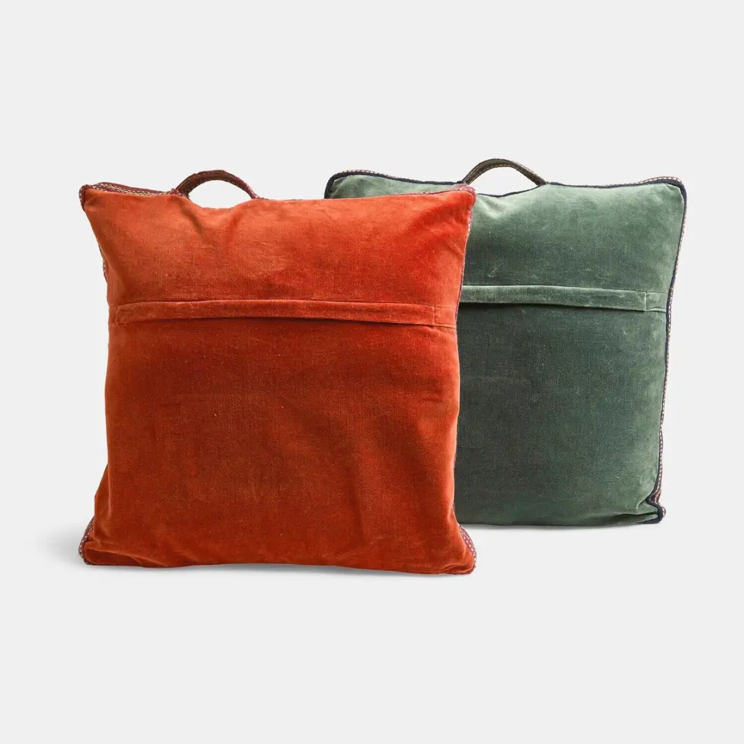 Loberon Kussenset 2-delig Olivienne Rood/ Groen - afbeelding 3 van 6