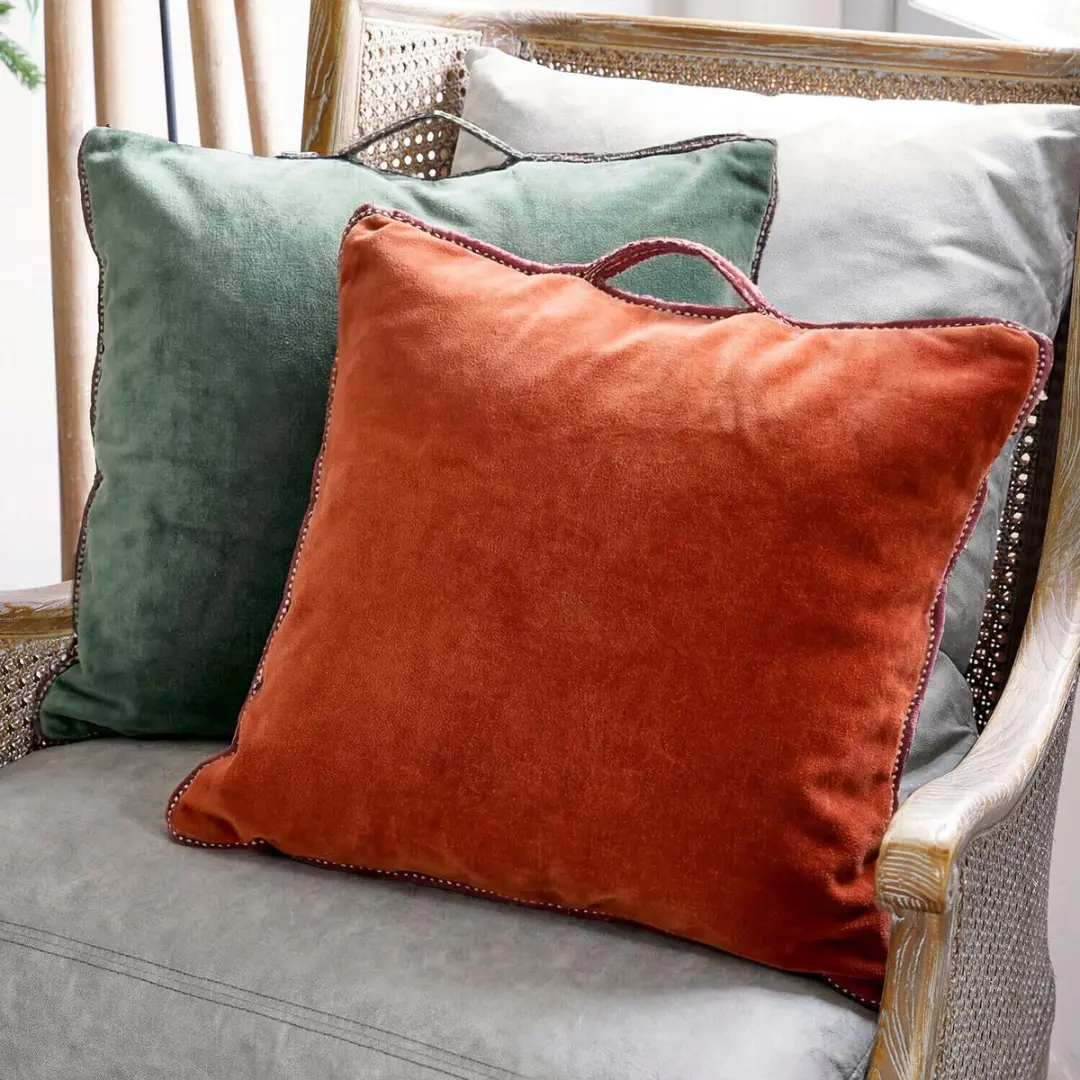 Loberon Kussenset 2-delig Olivienne Rood/ Groen - afbeelding 4 van 6