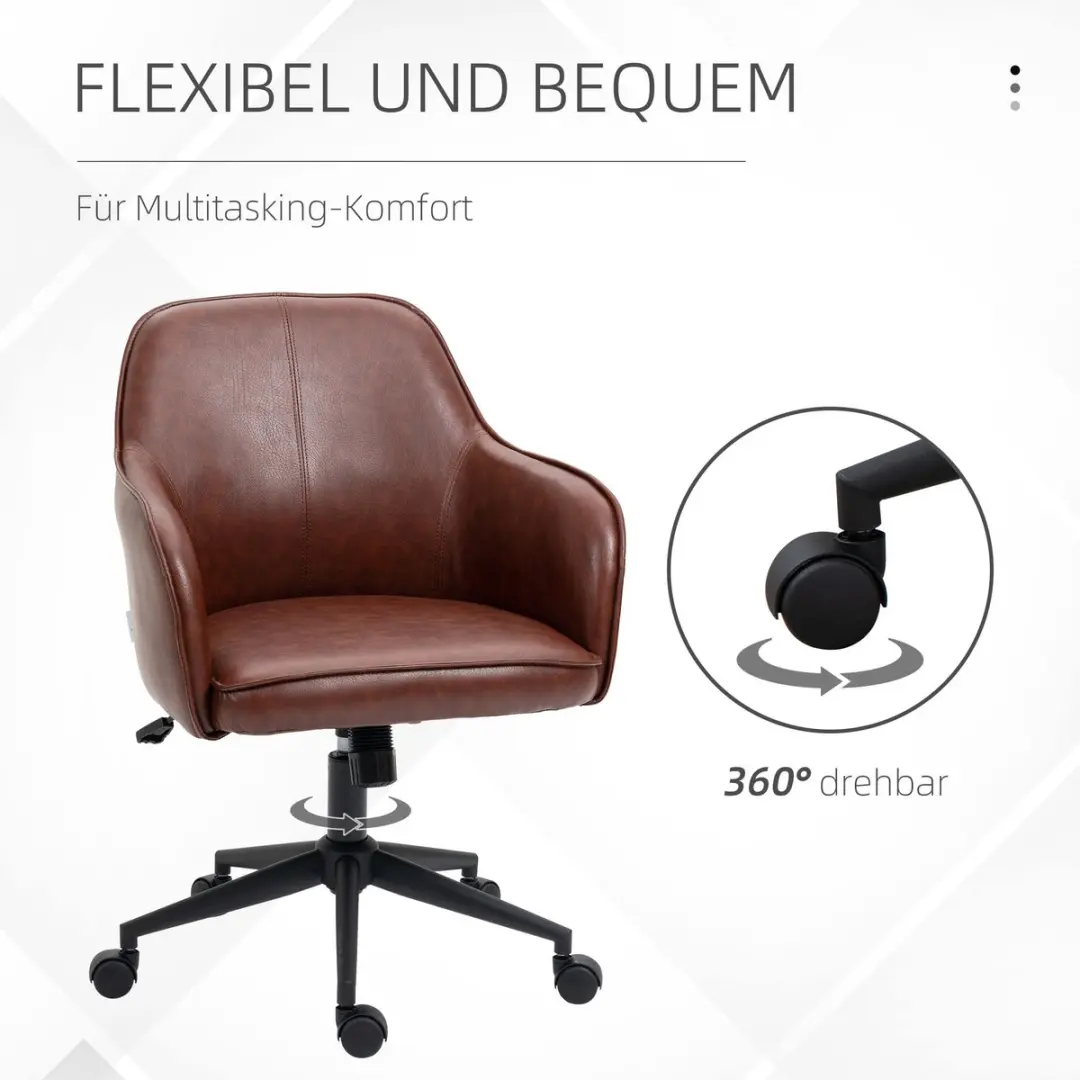 Vinsetto Bürostuhl 921-603V00 - Kantoorstoel - Bruin - afbeelding 6 van 6