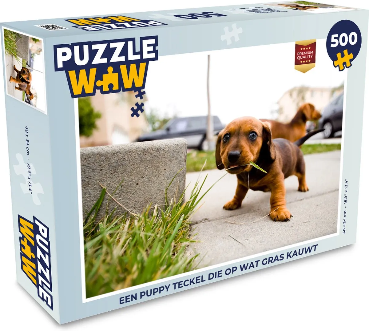 PuzzleWow Legpuzzel Een Puppy Teckel 500 Stuks
