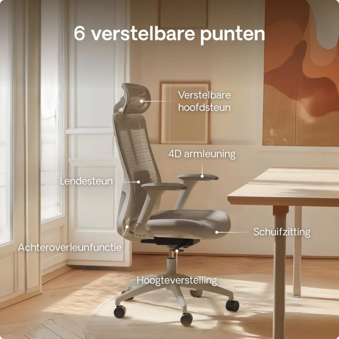 Desktronic SitOne Ergonomische Bureaustoel - Grijs - afbeelding 6 van 6