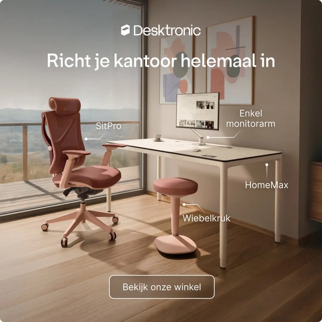 Desktronic Ergonomische Balanskruk Roze - ∅33cm - afbeelding 6 van 6