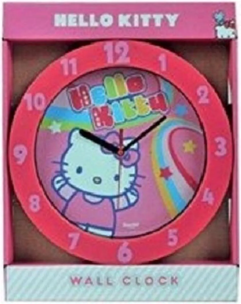 Hello Kitty klok roze 25cm