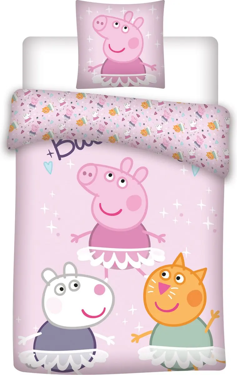 Peppa Pig Dekbedovertrek Friends Eenpersoons 140x200cm