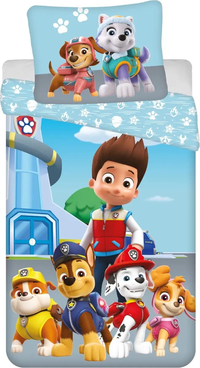 Paw Patrol dekbedovertrek 140 x 200 cm katoen