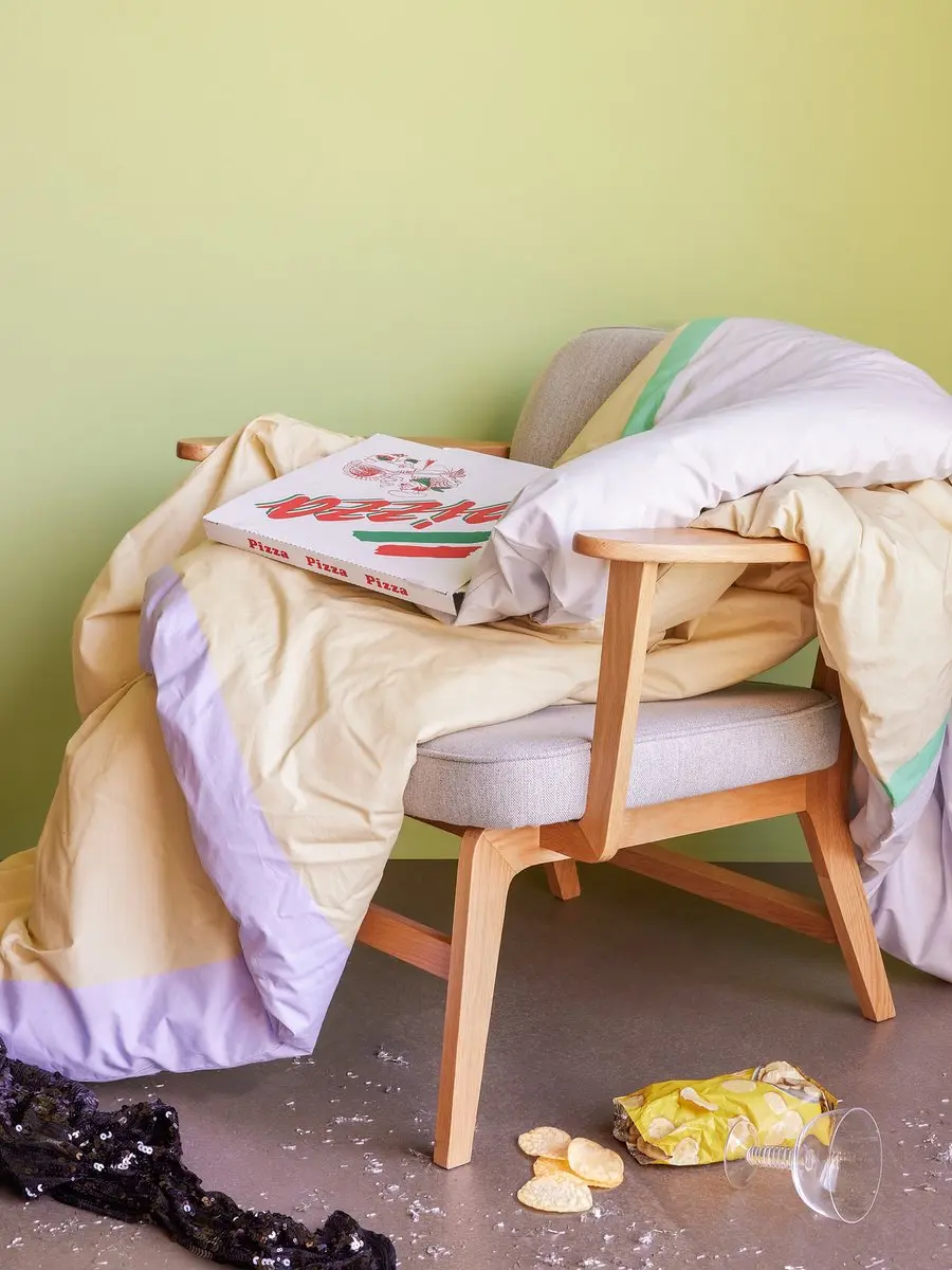 Hübsch Block Beige Bedlinnen - Eenpersoons - 1 Kussensloop - afbeelding 3 van 6