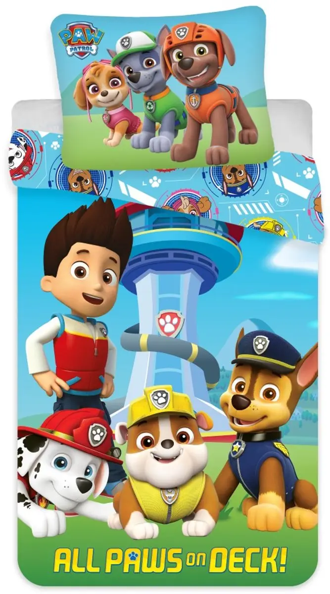 Paw Patrol peuterdekbedovertrek All Paws on Deck 100 x 135 cm Katoen