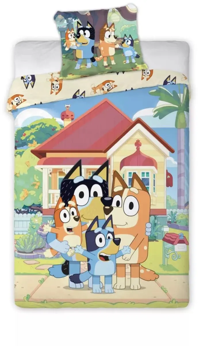 Bluey dekbedovertrek Family Home 100 x 135 cm