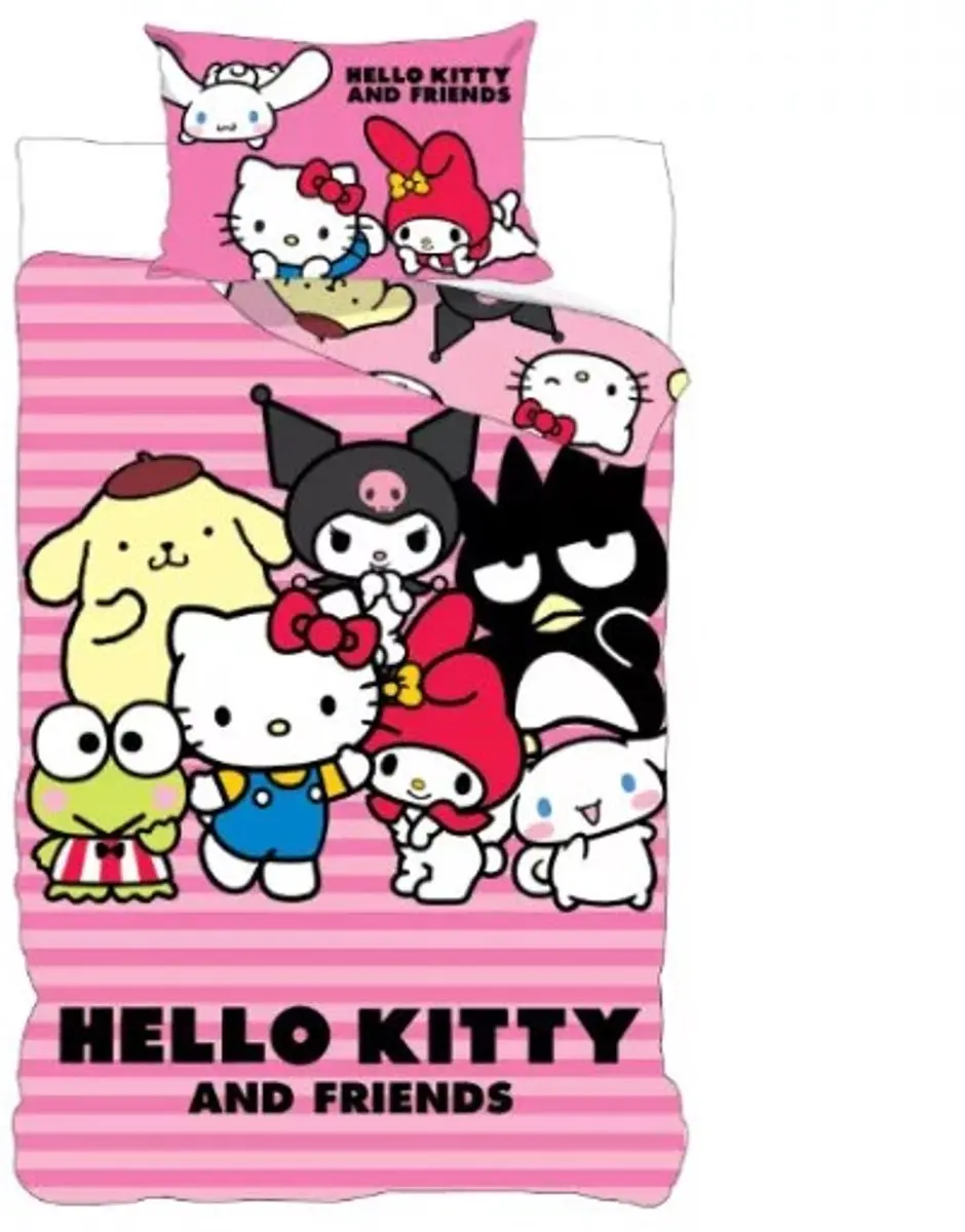 Hello Kitty friends Dekbedovertrek 140 X 200 cm