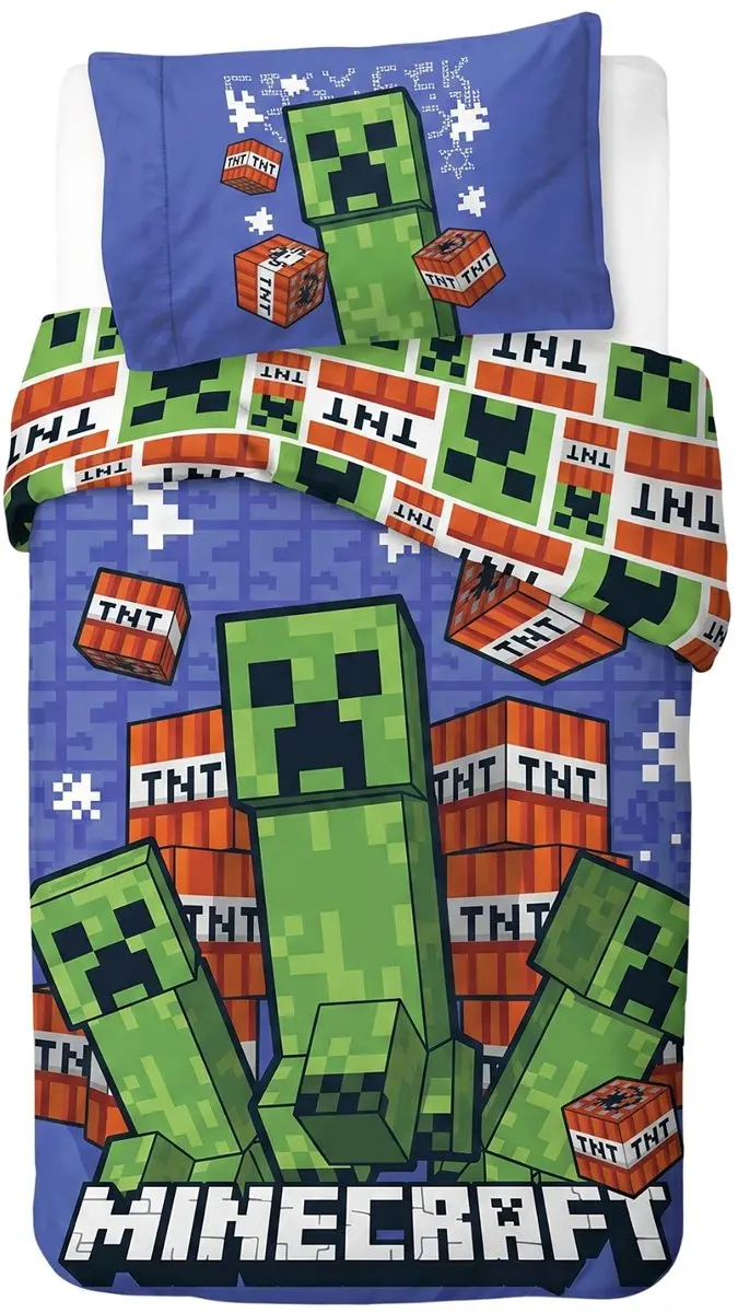 Minecraft Dekbedovertrek Eenpersoons - Meerkleurig - afbeelding 5 van 5
