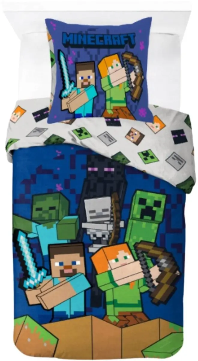 Minecraft Dekbedovertrek Eenpersoons
