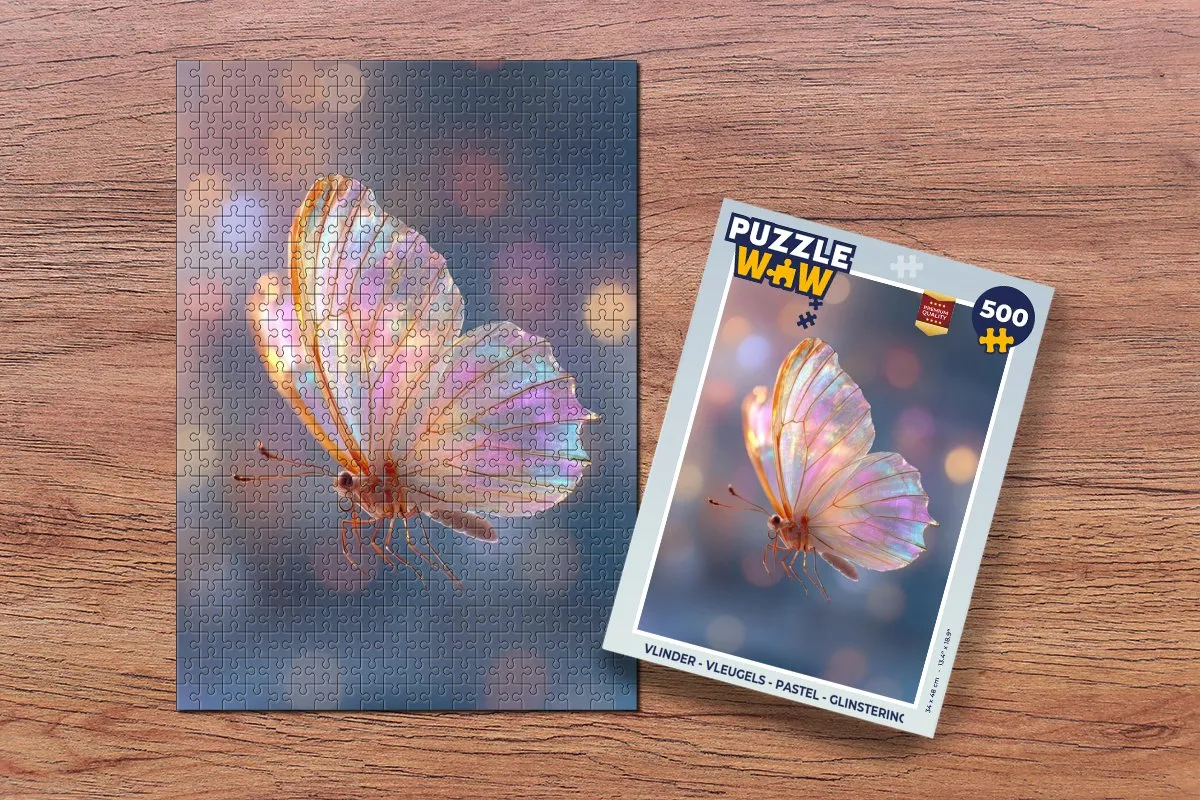 PuzzleWow Vlinder - Glinsterend Legpuzzel 500 Stuks