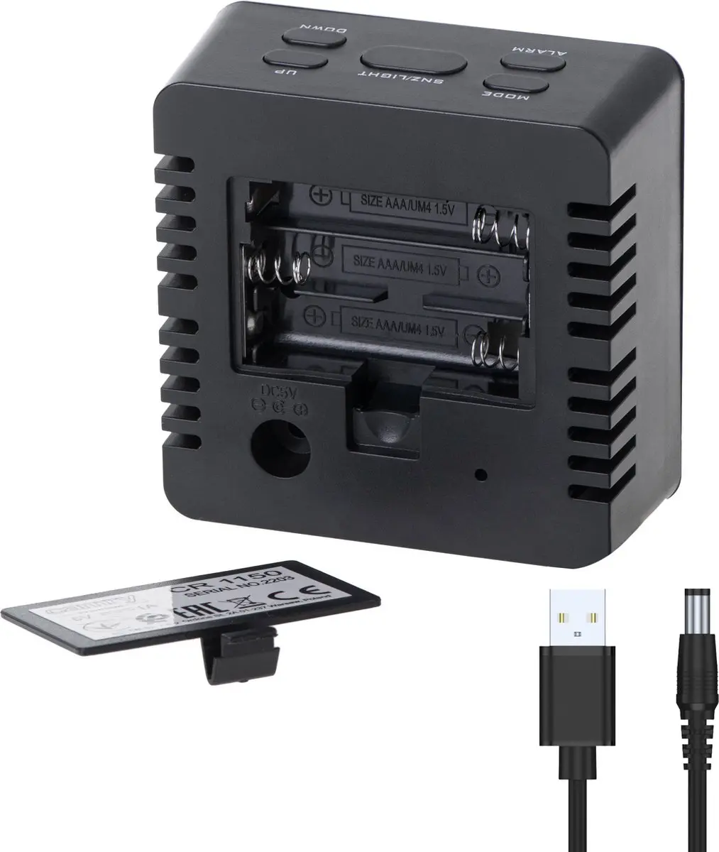Camry CR1150B LED Wekker - Zwart - afbeelding 4 van 6