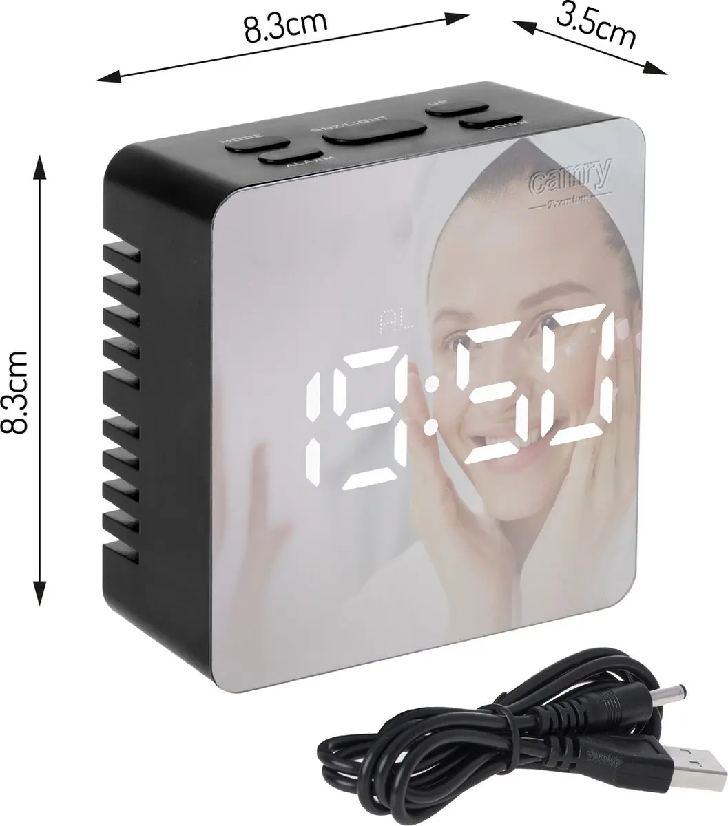 Camry CR1150B LED Wekker - Zwart - afbeelding 5 van 6