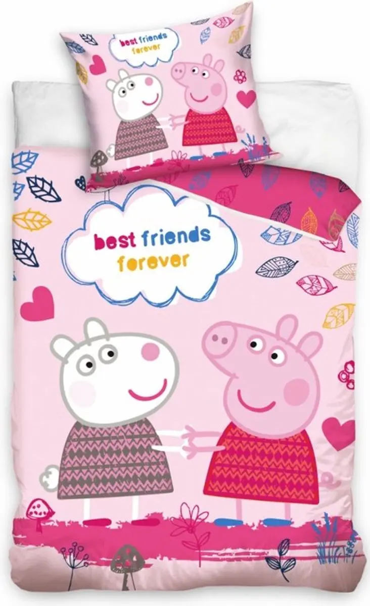 Peppa Pig dekbedovertrek best friends forever 140 x 200 cm