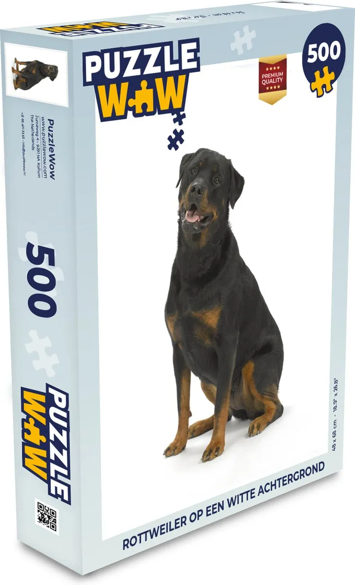 PuzzleWow Legpuzzel Rottweiler 500 Stuks