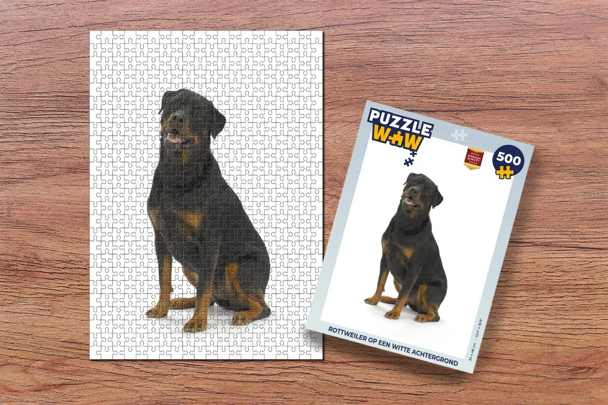 PuzzleWow Legpuzzel Rottweiler 500 Stuks - Multicolor