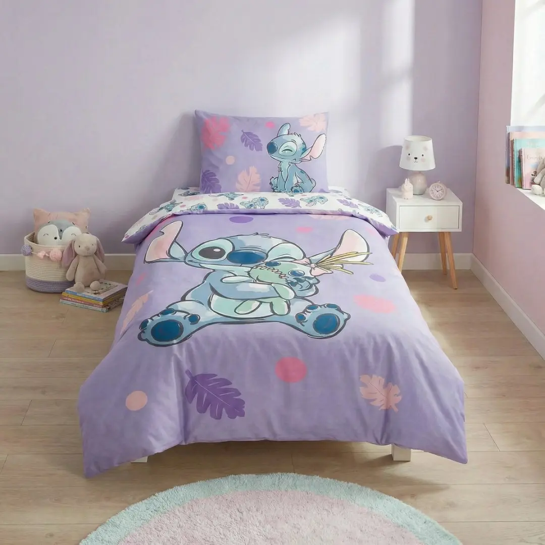 Lilo & Stitch Dekbedovertrek Eenpersoons 140x200cm - Paars - afbeelding 3 van 4