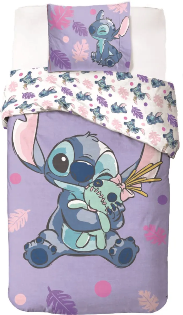 Lilo & Stitch Dekbedovertrek Eenpersoons 140x200cm - Paars - afbeelding 4 van 4