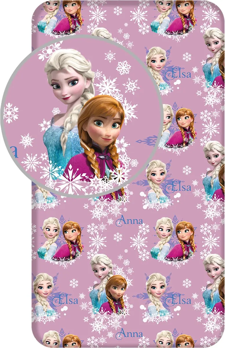 Disney Frozen Hoeslaken - Eenpersoons 90x200cm - Roze - afbeelding 4 van 4