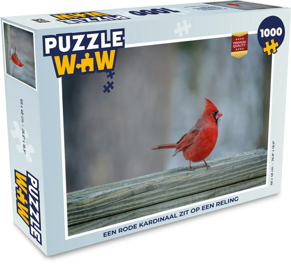 PuzzleWow Legpuzzel Rode Kardinaal 1000 Stuks - Multicolor