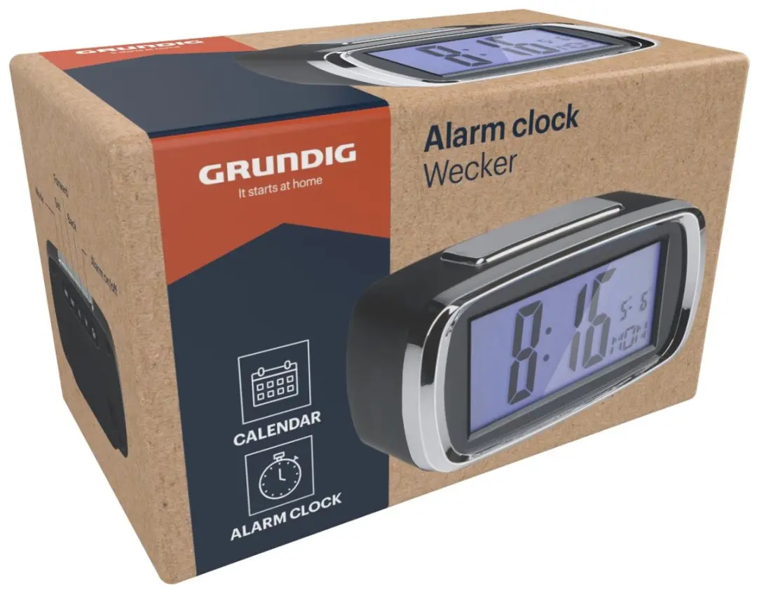 Grundig Digitale Wekker Alarmklok - Groot Display - Zwart - afbeelding 3 van 3