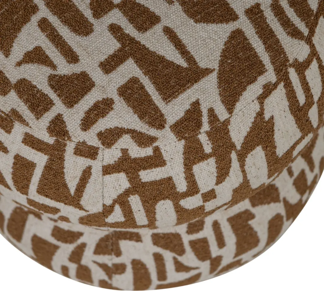 WOOOD Anic Poef - Grafisch Patroon Bruin 40x43x43 - afbeelding 2 van 4