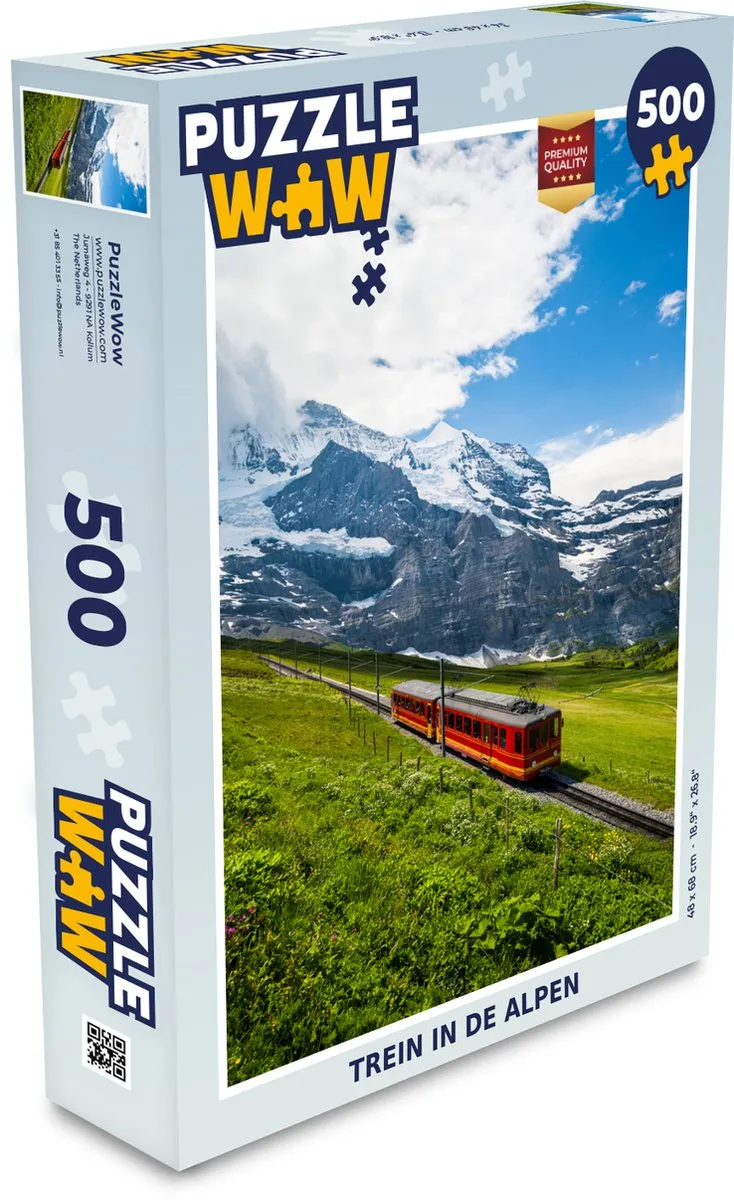 PuzzleWow Alpen Trein Legpuzzel 500 Stuks
