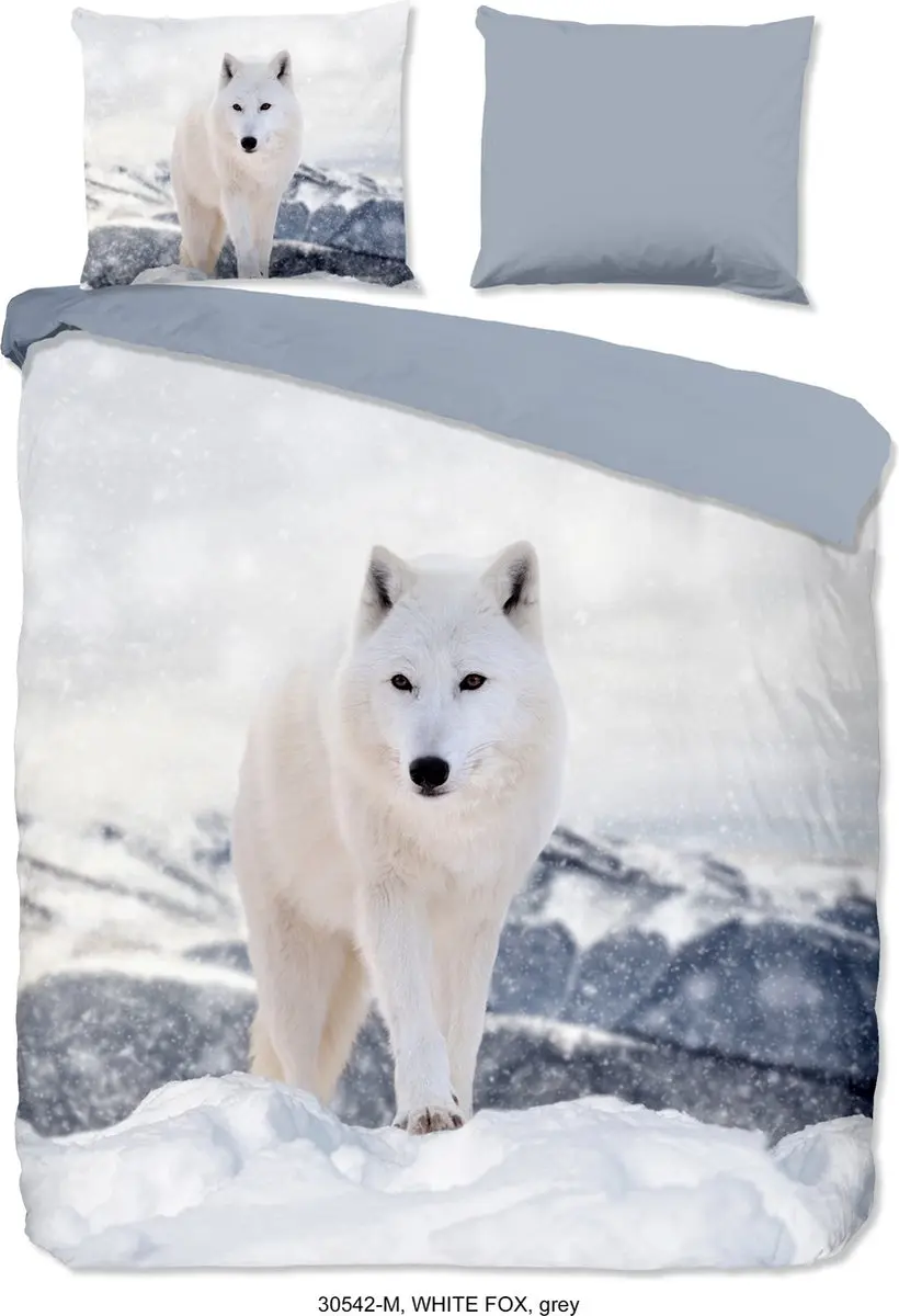 Pure Dekbedovertrek "witte vos met winterlandschap"